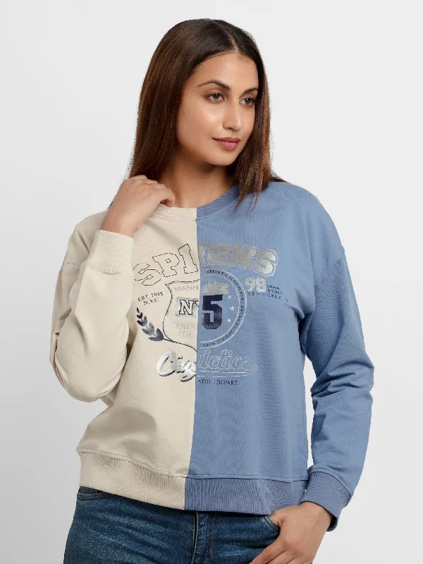 Womens Mix & Match Lightweight Sweatshirt Comfy Pullover Sweatshirt