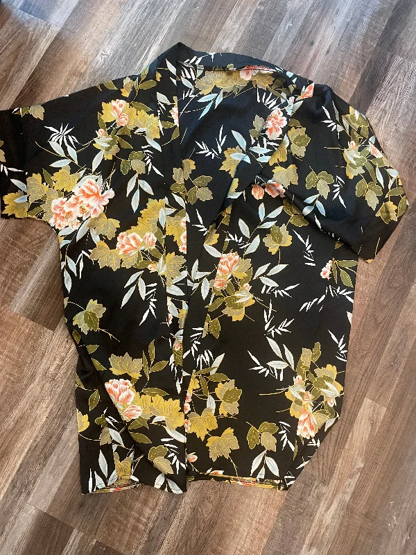 Womens Black Floral Robe size medium/large- no tie Stylish Hoodies Collection