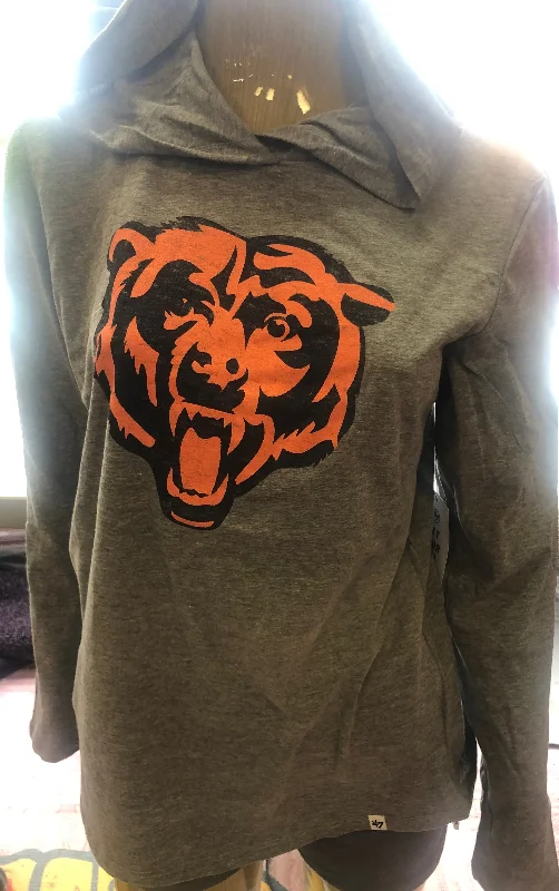 Women's Chicago Bears 47 Branded Slate GREY Lightweight Women's Hoodie Sporty Sweatshirts for Women