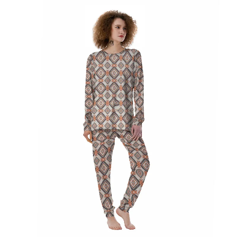 Geometric Native American Print Pattern Women's Pajamas Best pajama sets for lounging