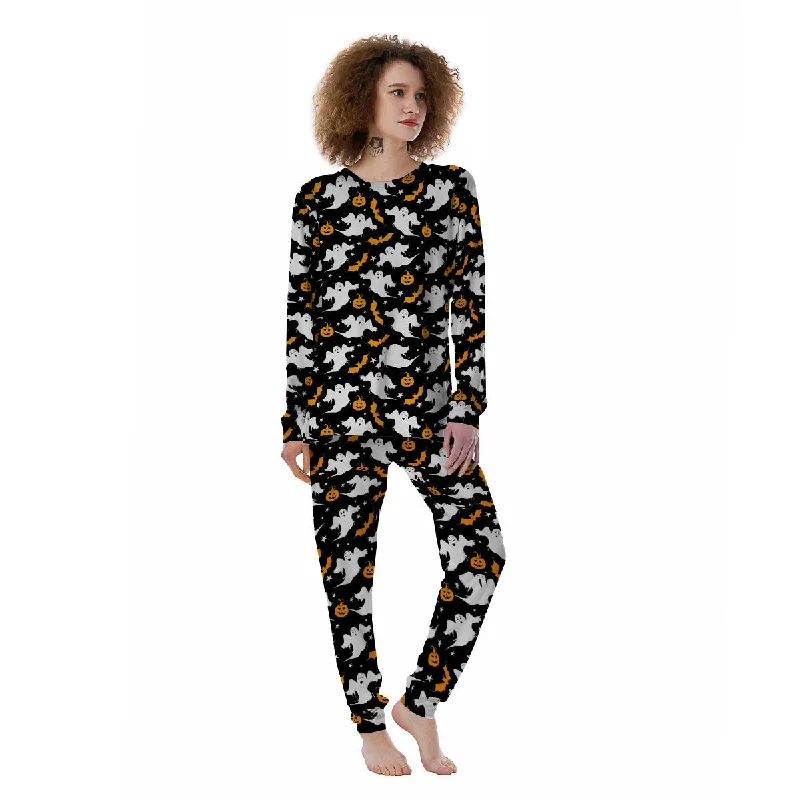 Ghost Halloween Print Pattern Women's Pajamas Pajama sets under $50