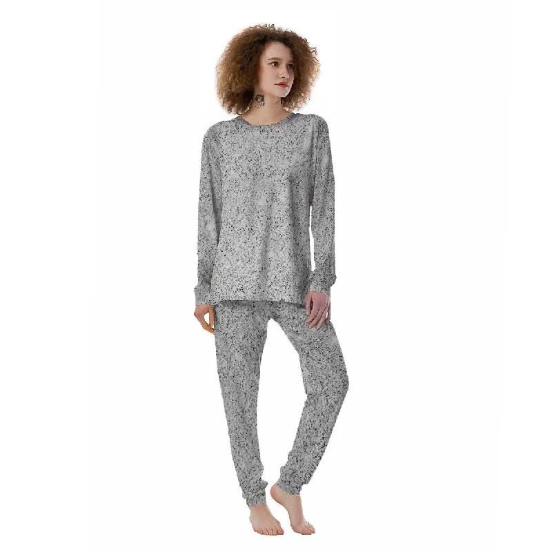 Glitter Artwork Light Silver Print Women's Pajamas Elegant pajama sets