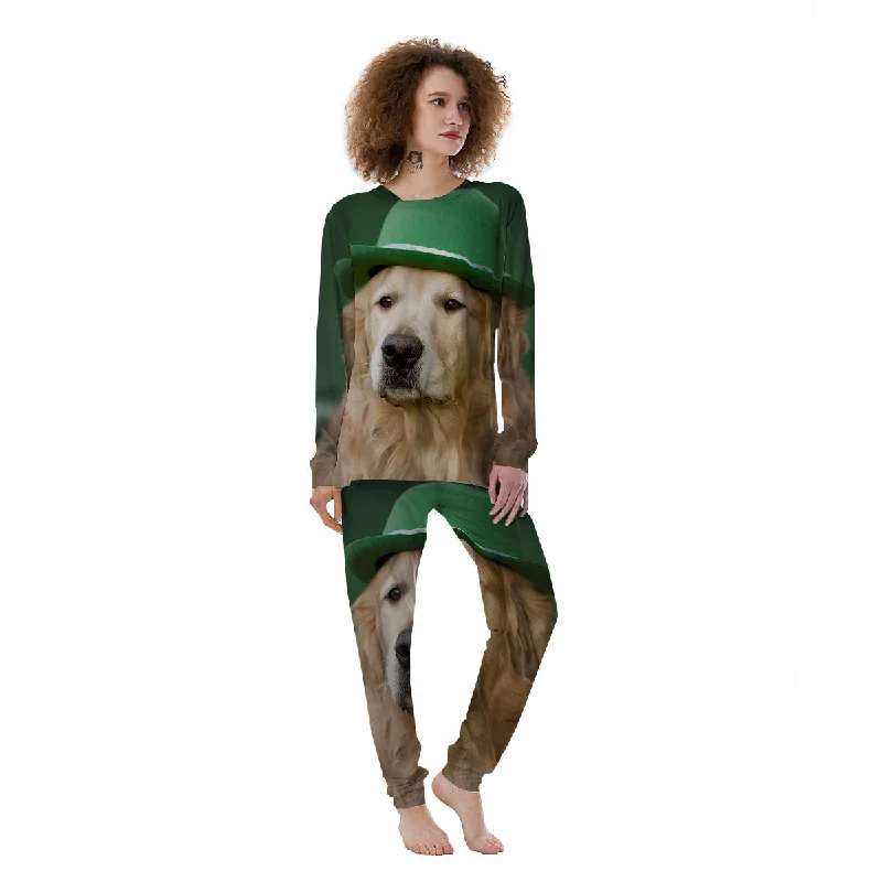 Golden Retriever Patrick's Day Print Women's Pajamas Trendy pajama sets for women