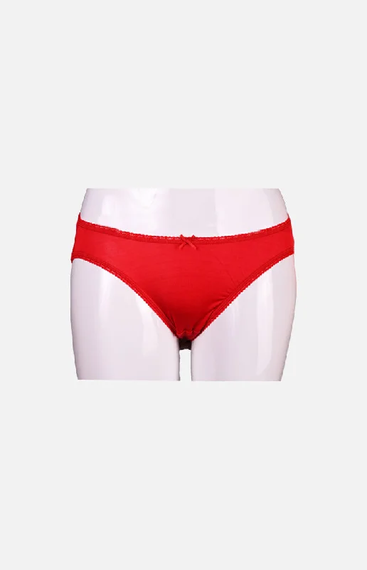 Ladies Low Waist Silk Panties-Red Short sleeve pajama sets