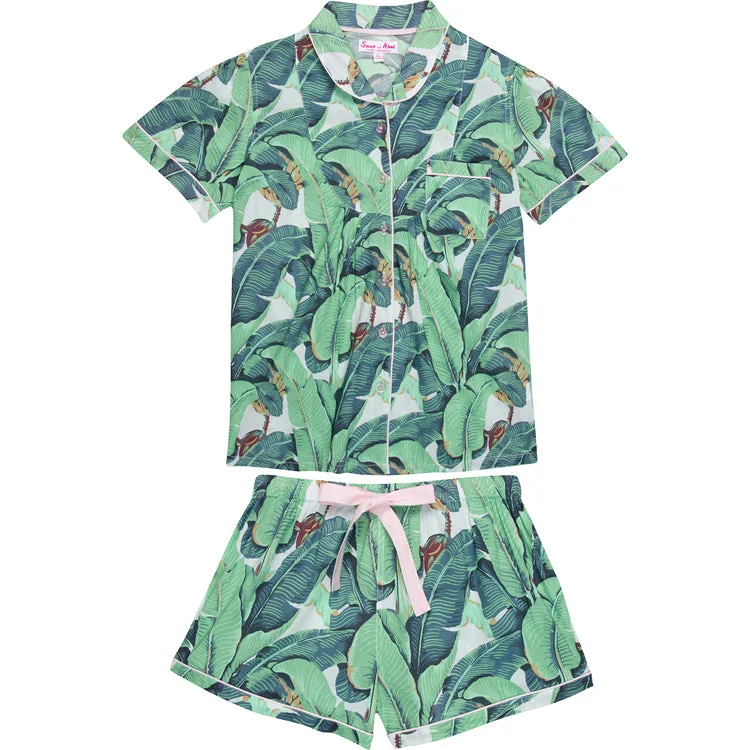 Women's Martinique® Green Banana Leaf Short PJ Set Women's pajama sets