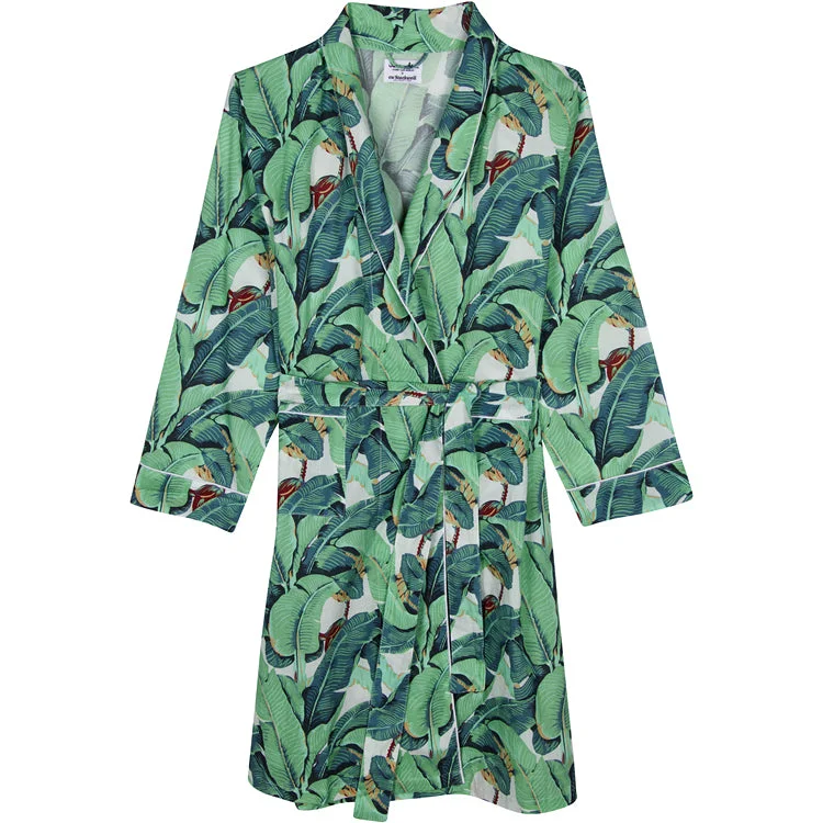 Women's Martinique® Green Banana Leaf Robe Minimalist pajama sets