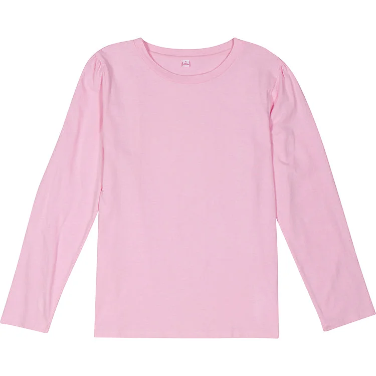 Women's Pink Jersey Long Sleeve Top Best pajama sets for sensitive skin