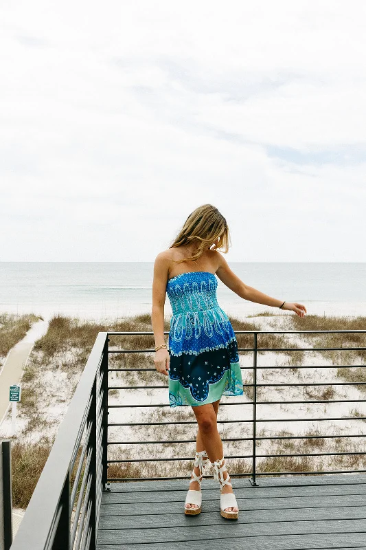 Truly Tropical Mini Dress - Blue Bali Print Sexy mini dresses