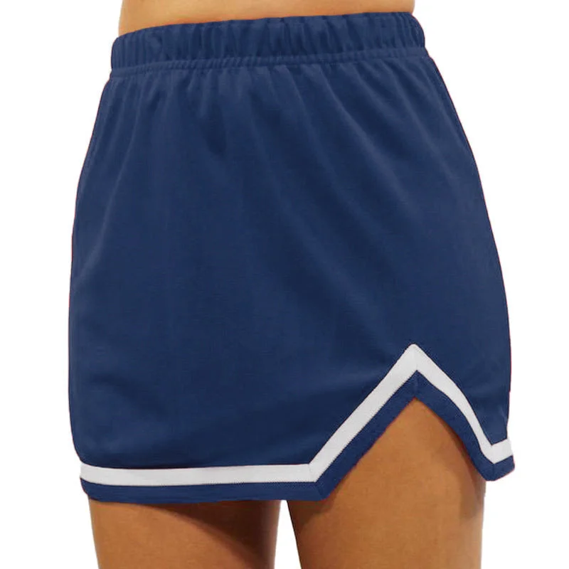 Navy & White V-Cut Tailgate Skirt Smocked unclassified skirts