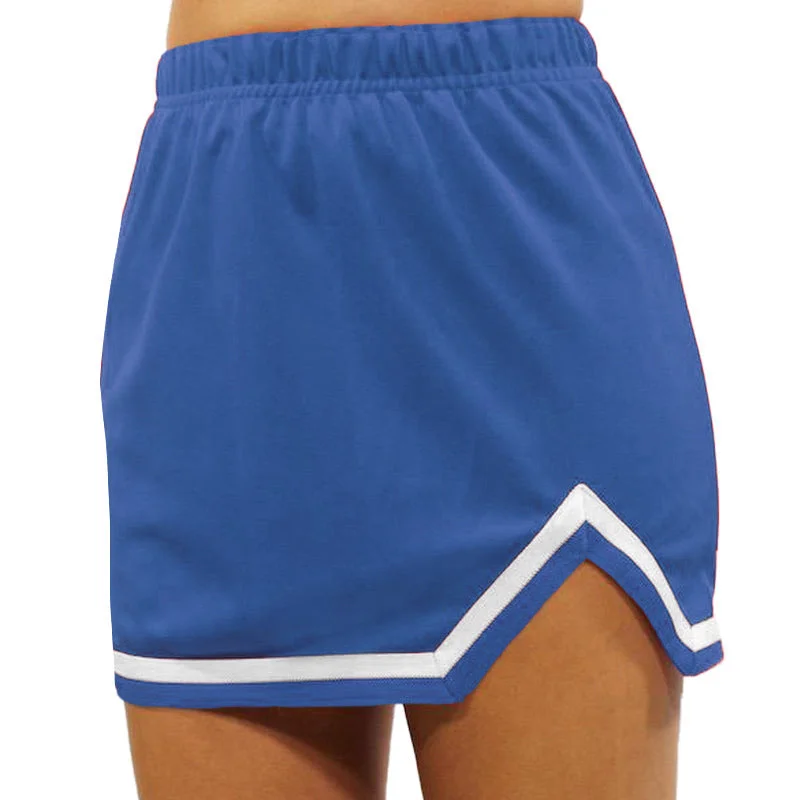 Blue & White V-Cut Tailgate Skirt Satin unclassified skirts