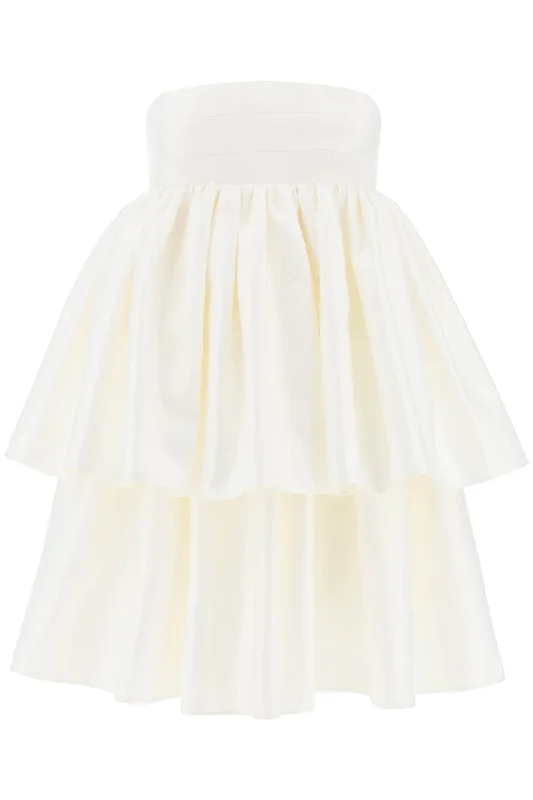 Responsible Ruffled Midi Dress  - White Ruffled midi dresses