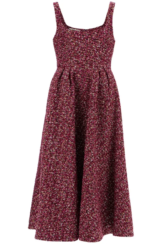 Midi Dress In Tweed With Sequ  - Purple Clubbing midi dresses