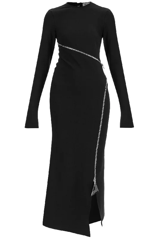 Twisted Zip Midi Dress With  - Black Hot new arrivals in midi dresses