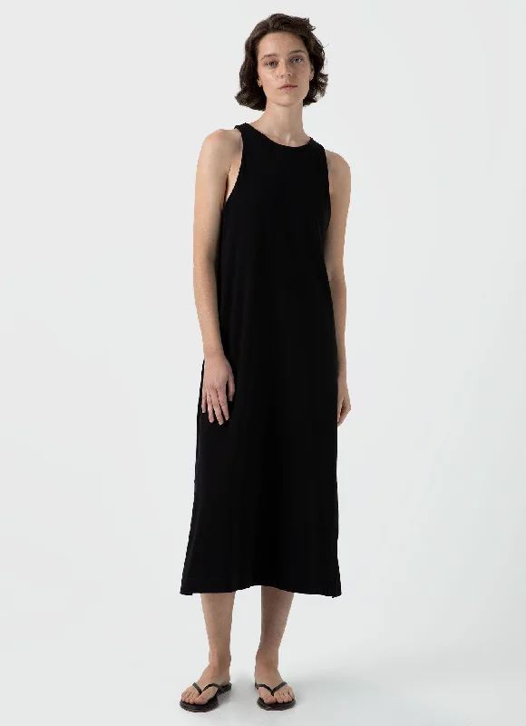 Women's Jersey Midi Dress in Black Luxury midi dresses